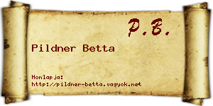 Pildner Betta névjegykártya